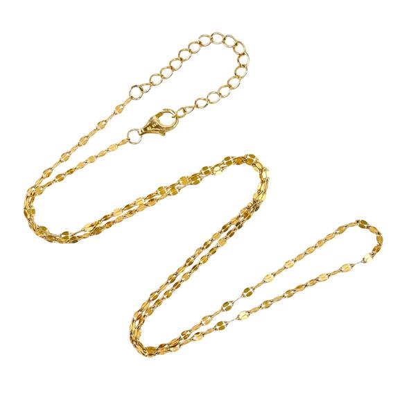 Vintage Sterling Silver 925 Gold-Tone Tinsel Necklace 15.5"-17.5" - Picture 1 of 3